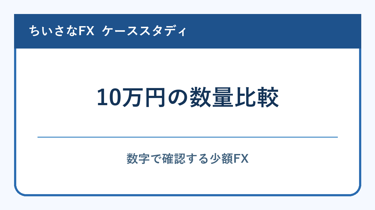 10万円でFXを始める取引数量比較